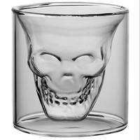 Czaszka Espresso filiżanka kawy podwójna ściana szklany kubek szkielet Whisky Bar lampka do wina es przezroczysta wódka strzał lampka do wina Drinkware 5